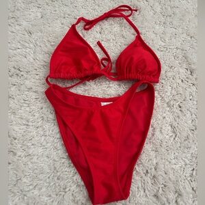 Ribbed Target Bikini Set